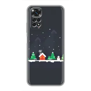 Силиконовый бампер на рождество для Xiaomi Redmi Note 11 / 11s (Город зимний)