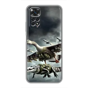 Чехол с мемами тралалело тралала для Xiaomi Redmi Note 11 / 11s (Гусини и крокодило)