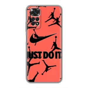 Силиконовый Чехол Nike Air Jordan на Редми Нот 11 (Just Do It)