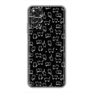 Чохол на тематику: Коти для Xiaomi Redmi Note 11 / 11s (Котики на чорному)