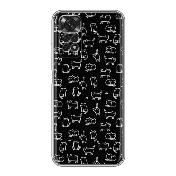 Чехол с рисунком «Котики на черном» для Xiaomi Redmi Note 11 / 11s Чехол с рисунком «Котики на черном» для Xiaomi Redmi Note 11 / 11s