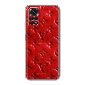 Текстурный Чехол Louis Vuitton для Редми Нот 11 (Красный ЛВ)