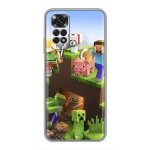 Чехлы для Xiaomi Redmi Note 11 / 11s (Персонажи Майн Крафт) (Майн-крафт)