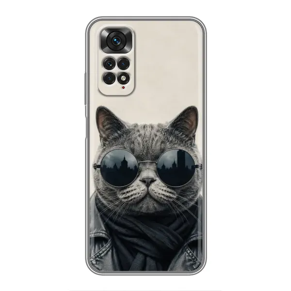 Чехол с рисунком «Модный кот» для Xiaomi Redmi Note 11 / 11s Чехол с рисунком «Модный кот» для Xiaomi Redmi Note 11 / 11s