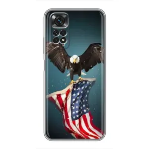 Чехол Флаг USA для Xiaomi Redmi Note 11 / 11s (Орел и флаг)