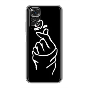 Чохол (Знак сердечка) для Xiaomi Redmi Note 11 / 11s (Сердечко на чорному)