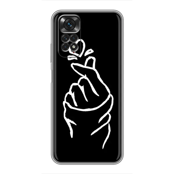 Чехол с рисунком «Сердце на черном» для Xiaomi Redmi Note 11 / 11s Чехол с рисунком «Сердце на черном» для Xiaomi Redmi Note 11 / 11s
