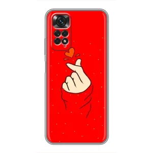 Чохол (Знак сердечка) для Xiaomi Redmi Note 11 / 11s (Сердечко на червоному)
