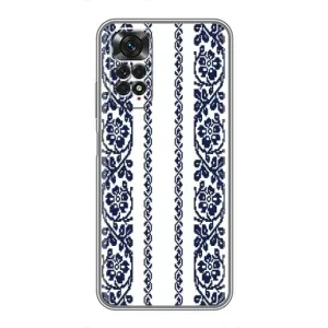 Силиконовый Чехол на Xiaomi Redmi Note 11 / 11s с картинкой Вышиванки (Синяя вышиванка)