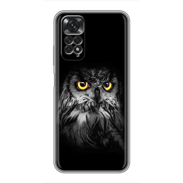 Чехол с рисунком «Сова на чёрном» для Xiaomi Redmi Note 11 / 11s Чехол с рисунком «Сова на чёрном» для Xiaomi Redmi Note 11 / 11s