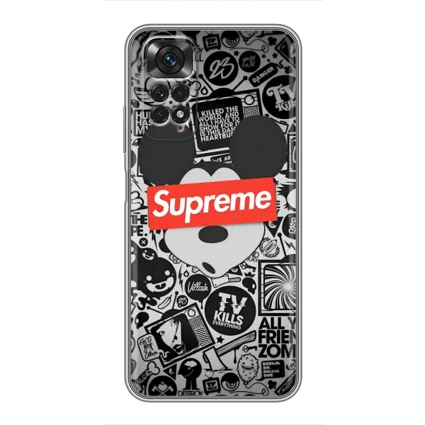 Чехол с рисунком «Supreme Маус» для Xiaomi Redmi Note 11 / 11s Чехол с рисунком «Supreme Маус» для Xiaomi Redmi Note 11 / 11s