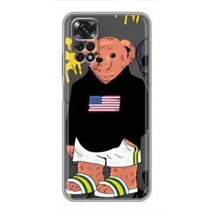 Чехлы Мишка Тедди для Редми Нот 11 (Teddy USA)