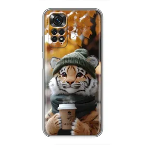 Печатный чехол «Зверята с кофе» для Xiaomi Redmi Note 11 / 11s (Тигр с кофе)