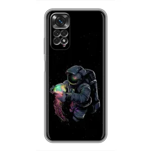 Силиконовый Чехол с принтом "Космонавты" на Xiaomi Redmi Note 11 / 11s (В руках земля)