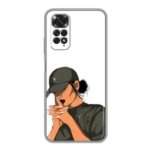 Силиконовый Чехол на Xiaomi Redmi Note 11 / 11s с картинкой Стильных Девушек (В зеленом)