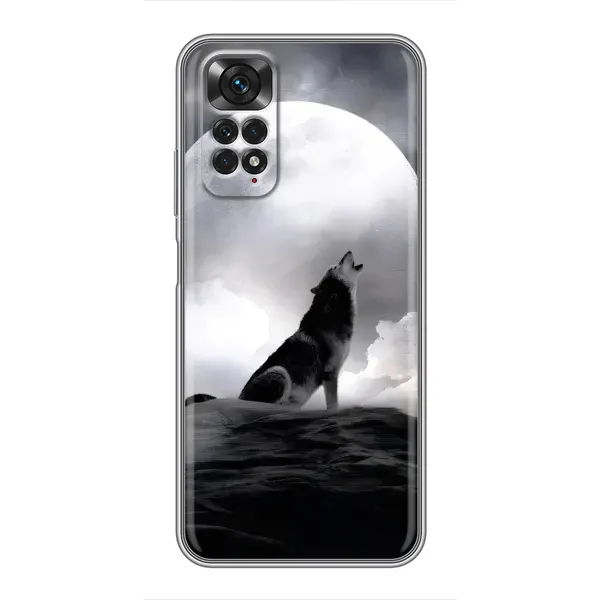 Чехол с рисунком «Волк и луна» для Xiaomi Redmi Note 11 / 11s Чехол с рисунком «Волк и луна» для Xiaomi Redmi Note 11 / 11s