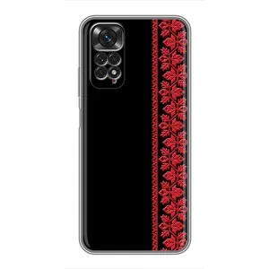 Силиконовый Чехол на Xiaomi Redmi Note 11 / 11s с картинкой Вышиванки (Вышиванка на черном)
