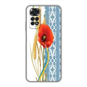 Силиконовый Чехол на Xiaomi Redmi Note 11 / 11s с картинкой Вышиванки (Вышиванка с цветком)
