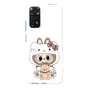 Чохол з принтом Лабубу для Xiaomi Redmi Note 11E Pro (Білий Лабубу)
