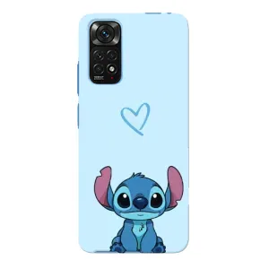 Чехол с рисунком Стич для Xiaomi Redmi Note 11E Pro (Голубой Стич)