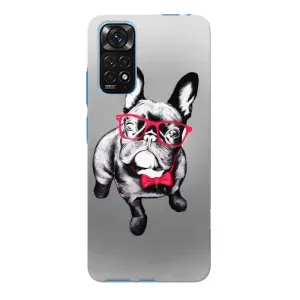 Чехол (ТПУ) Милые собачки для Xiaomi Redmi Note 11E Pro (Бульдог в очках)