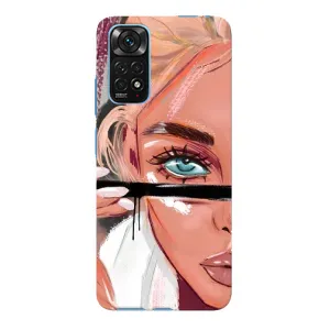 Силиконовый Чехол на Xiaomi Redmi Note 11E Pro с картинкой Стильных Девушек (Девушка и ресницы)