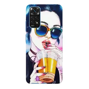 Чехол с картинкой Модные Девчонки Xiaomi Redmi Note 11E Pro (Девушка с коктейлем)