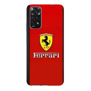 Силиконовый бампер с картинкой машины на Xiaomi Redmi Note 11E Pro (Ferrari Logo)
