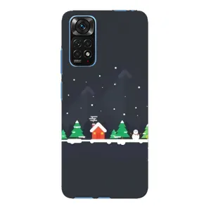 Силиконовый бампер на рождество для Xiaomi Redmi Note 11E Pro (Город зимний)