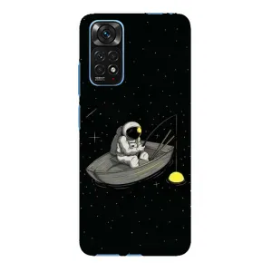 Силиконовый Чехол с принтом "Космонавты" на Xiaomi Redmi Note 11E Pro (Космонавт на рыбалке)