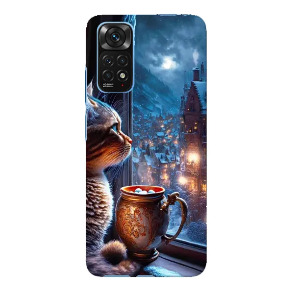 Чехол с рисунком «Кот новогодний» для Xiaomi Redmi Note 11E Pro Чехол с рисунком «Кот новогодний» для Xiaomi Redmi Note 11E Pro