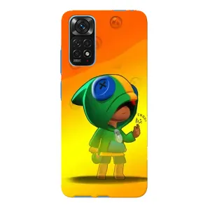 Чехол Бравл Старс для Xiaomi Redmi Note 11E Pro (LEON в кофте)