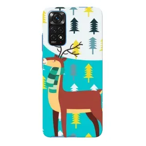 Силиконовый бампер с картинкой животных для Xiaomi Redmi Note 11E Pro (Олень с шарфом)