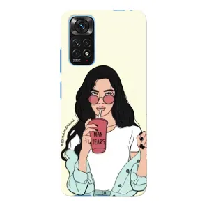 Силиконовый Чехол на Xiaomi Redmi Note 11E Pro с картинкой Стильных Девушек (С напитком)