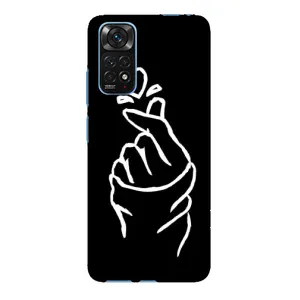 Чехлы (Знак сердечка) на Xiaomi Redmi Note 11E Pro (Сердце на черном)