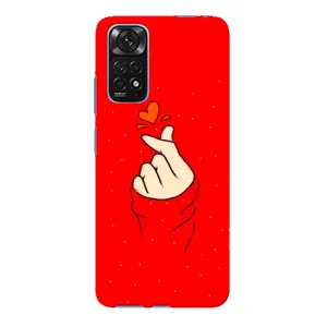Чехлы (Знак сердечка) на Xiaomi Redmi Note 11E Pro (Сердце на красном)