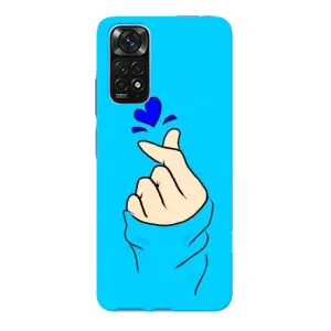 Чехлы (Знак сердечка) на Xiaomi Redmi Note 11E Pro (Сердце на синем)