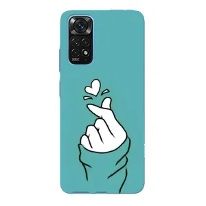 Чехлы (Знак сердечка) на Xiaomi Redmi Note 11E Pro (Сердечко на бирюзовом)