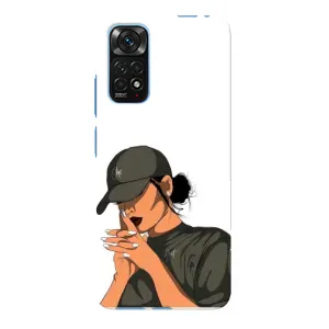 Силиконовый Чехол на Xiaomi Redmi Note 11E Pro с картинкой Стильных Девушек (В зеленом)