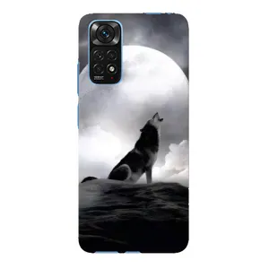 Чехол с Волком на Xiaomi Redmi Note 11E Pro (Волк и луна)