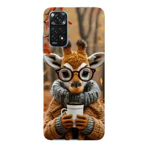 Печатный чехол «Зверята с кофе» для Xiaomi Redmi Note 11E Pro (Жираф с кофе)