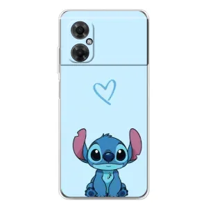 Чехол с рисунком Стич для Xiaomi Redmi Note 11R (Голубой Стич)