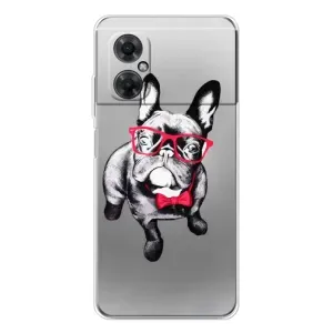 Чехол (ТПУ) Милые собачки для Xiaomi Redmi Note 11R (Бульдог в очках)