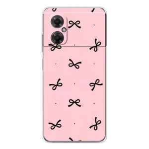 Чехол банты для Xiaomi Redmi Note 11R (Черные бантики)