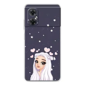 Чехол Стильные девушки на Xiaomi Redmi Note 11R (Девушка и сердечки)