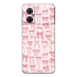 Чехол банты для Xiaomi Redmi Note 11R (Фон бантики)