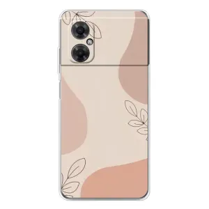 Чехол цветочный дизайн для Xiaomi Redmi Note 11R (Коричневый фон)