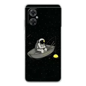 Силіконовый Чохол з принтом "Космонавти" на Xiaomi Redmi Note 11R (Космонавт на рибалці)