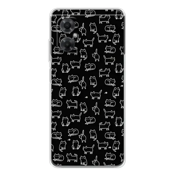 Чехол с рисунком «Котики на черном» для Xiaomi Redmi Note 11R Чехол с рисунком «Котики на черном» для Xiaomi Redmi Note 11R