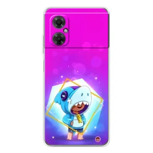 Чехол Бравл Старс для Xiaomi Redmi Note 11R (Леон в костюме Акулы)